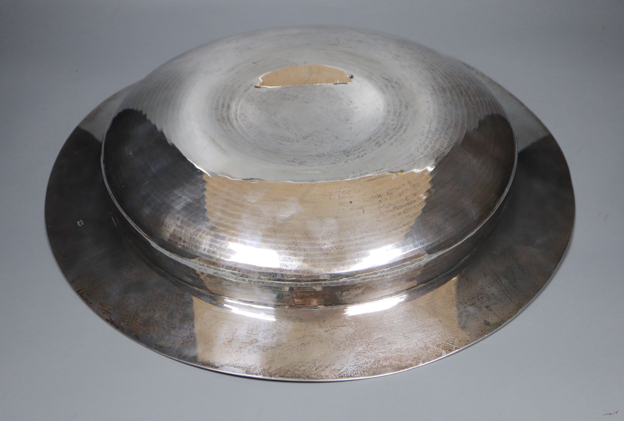 A 1930s Asprey & Co silver armada style fruit bowl, London, 1936, 40.4cm,